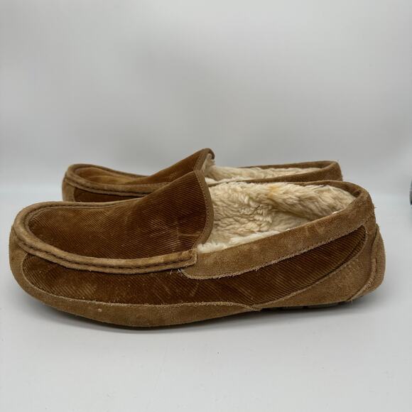 Ugg Ascot Chestnut Brown Corduroy Moccasin Slippers Mens Size 12 main image 8